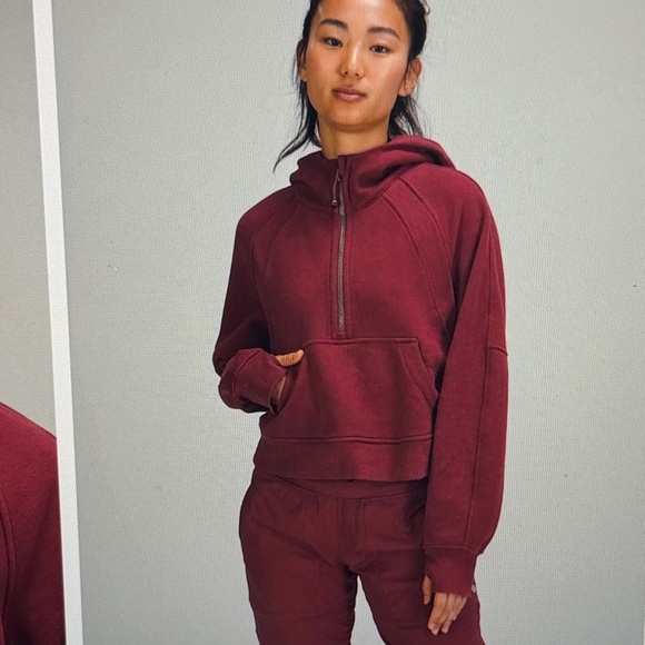 Lululemon Scuba Oversized 1/2 Zip Hoodie Mulled Wine Sz XL/XXL - Picture 1 of 8